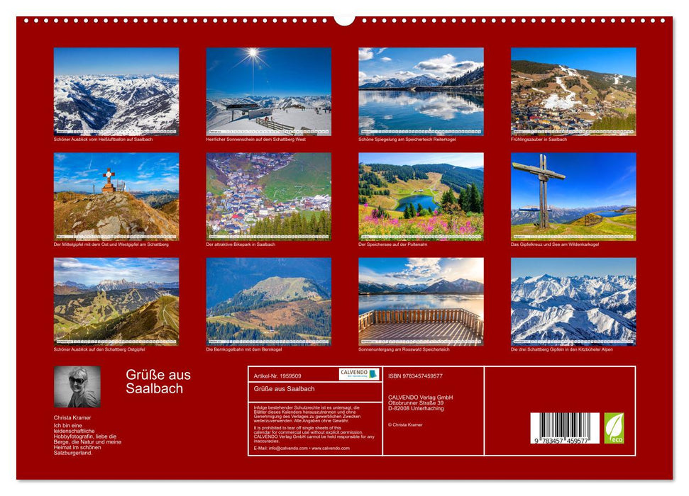 Grüße aus Saalbach (CALVENDO Premium Wandkalender 2026)