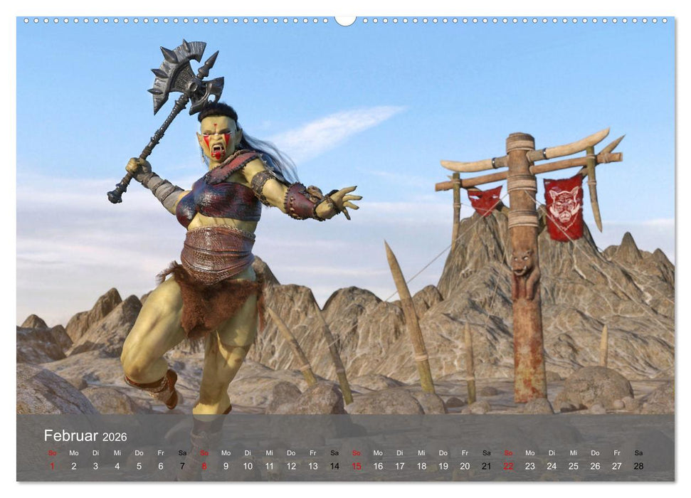 Welt der Orks (CALVENDO Premium Wandkalender 2026)