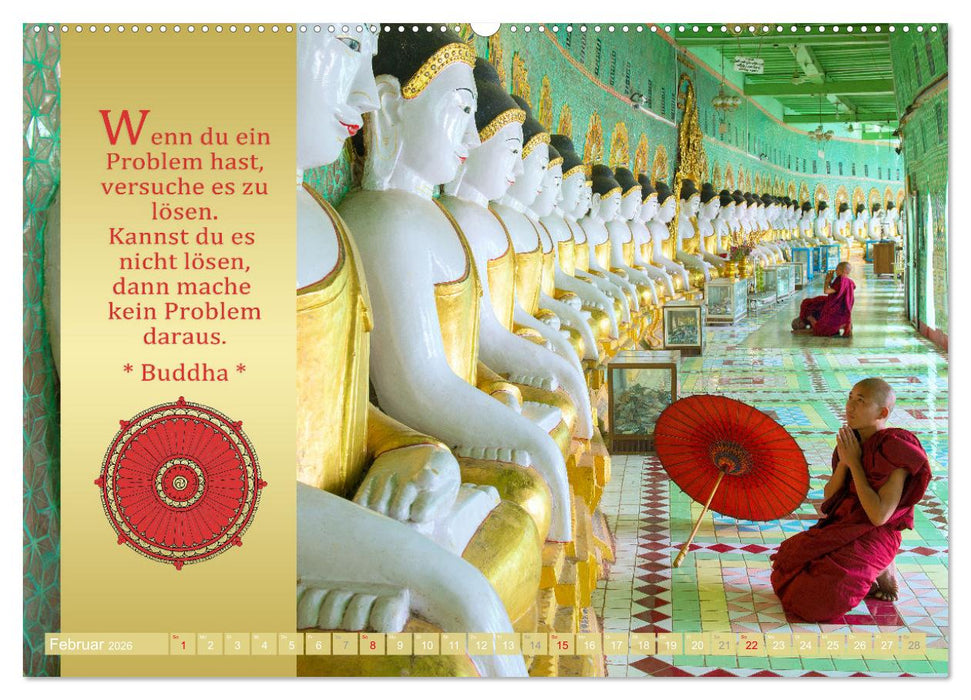 BUDDHAS WORTE - Buddhistische Weisheiten (CALVENDO Premium Wandkalender 2026)