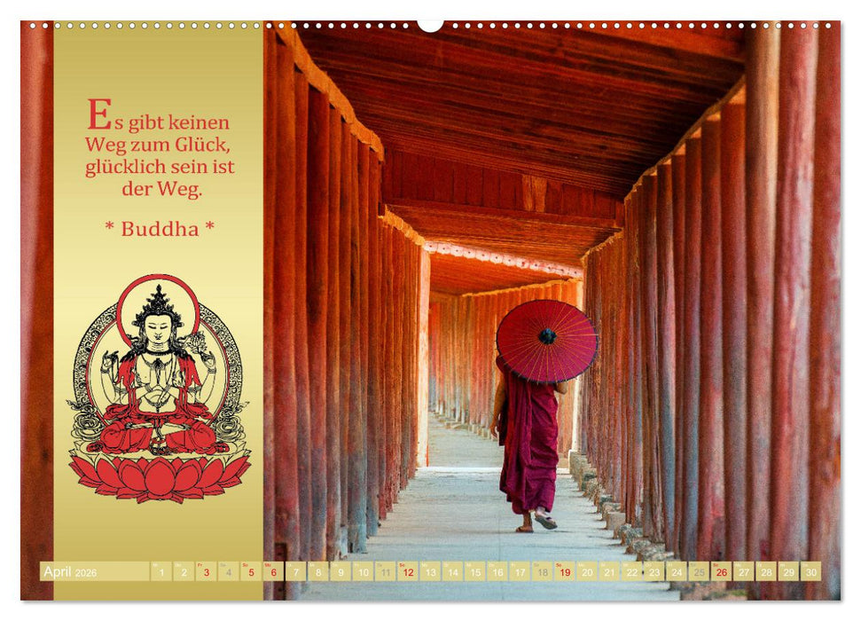 BUDDHAS WORTE - Buddhistische Weisheiten (CALVENDO Premium Wandkalender 2026)