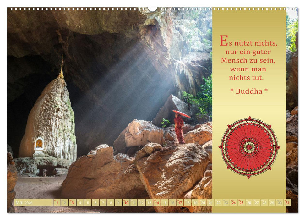 BUDDHAS WORTE - Buddhistische Weisheiten (CALVENDO Premium Wandkalender 2026)