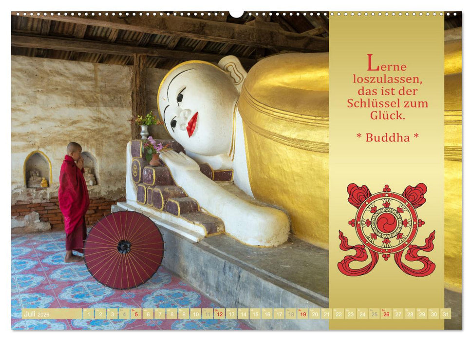 BUDDHAS WORTE - Buddhistische Weisheiten (CALVENDO Premium Wandkalender 2026)