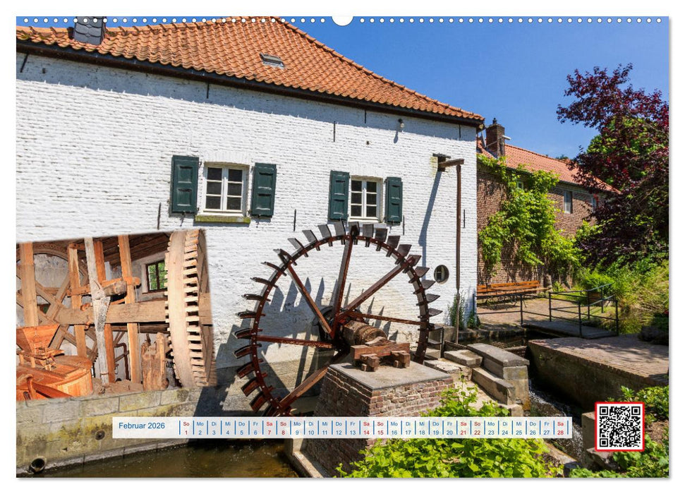 Wassermühlen Panorama Niederrhein Brüggen-Wegberg (CALVENDO Premium Wandkalender 2026)