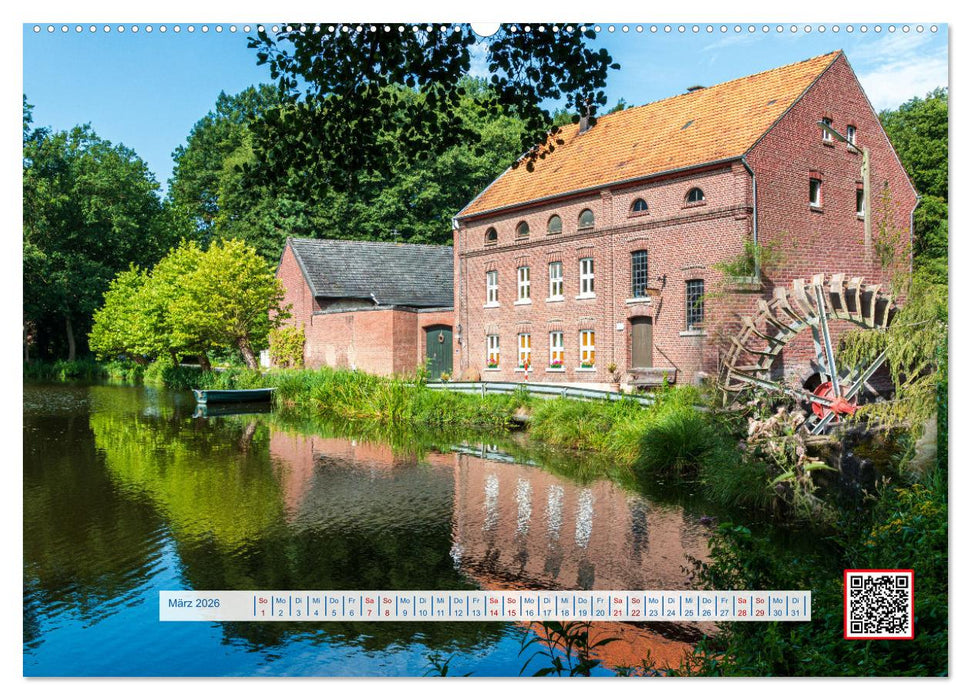 Wassermühlen Panorama Niederrhein Brüggen-Wegberg (CALVENDO Premium Wandkalender 2026)