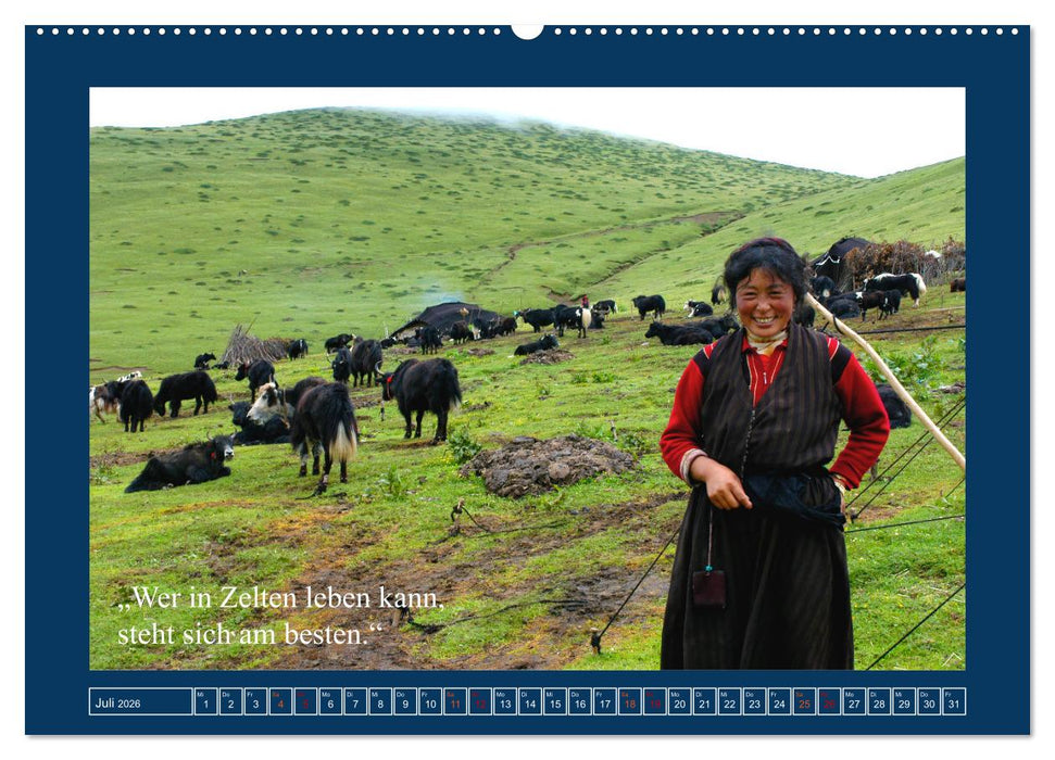 Tibetische Reise mit Zitaten von Johann Wolfgang von Goethe (CALVENDO Premium Wandkalender 2026)