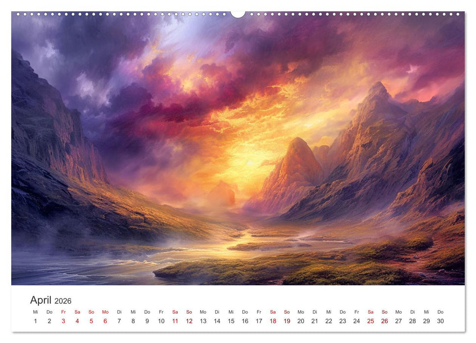 Farben und Licht - Landschaftsmalerei im Jahreskreis (CALVENDO Wandkalender 2026)