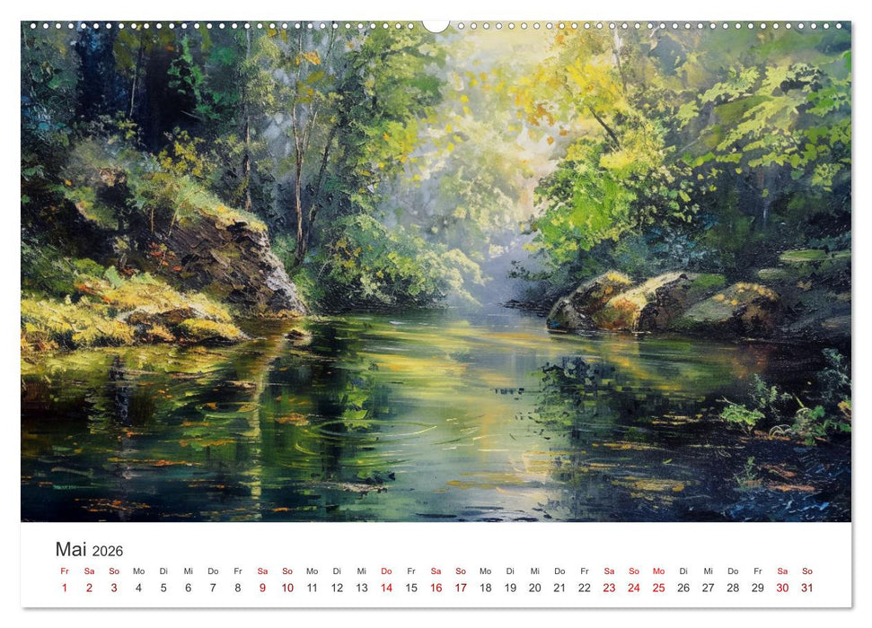 Farben und Licht - Landschaftsmalerei im Jahreskreis (CALVENDO Wandkalender 2026)