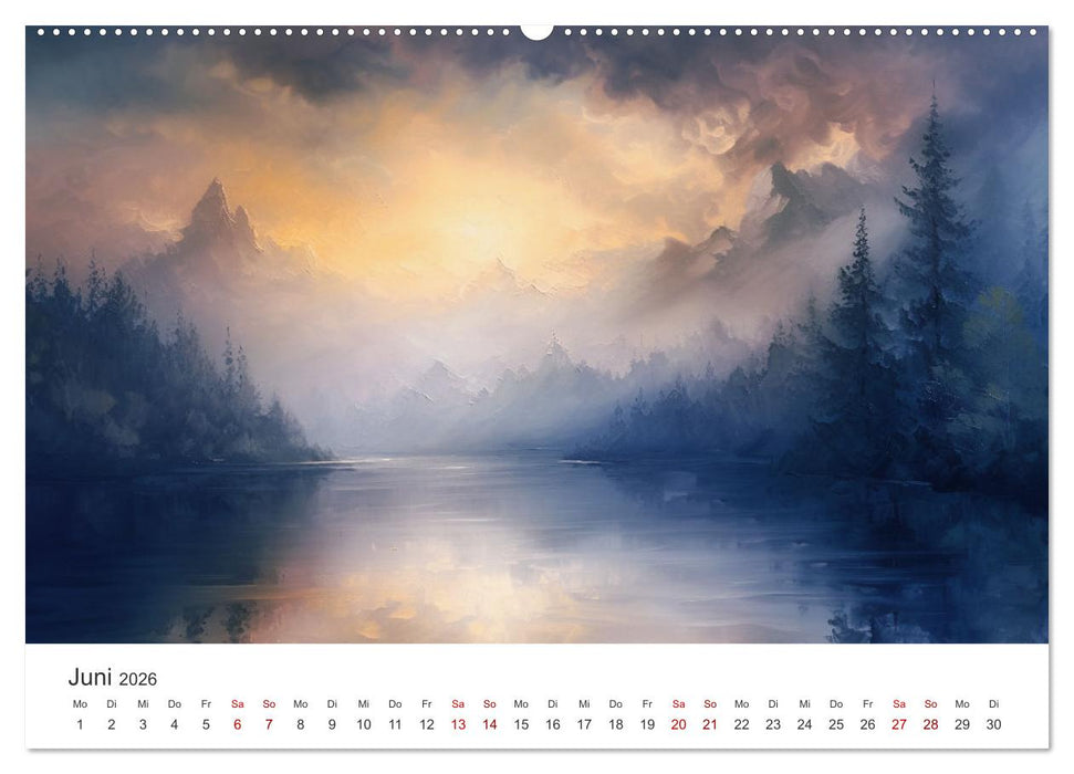 Farben und Licht - Landschaftsmalerei im Jahreskreis (CALVENDO Wandkalender 2026)