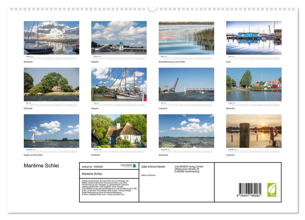 Maritime Schlei (CALVENDO Premium Wandkalender 2026)