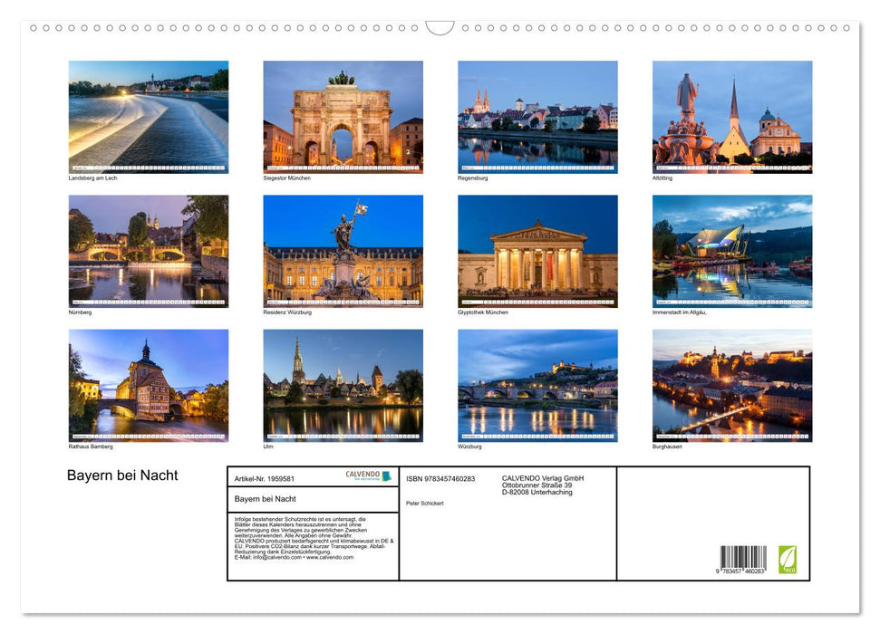 Bayern bei Nacht (CALVENDO Wandkalender 2026)
