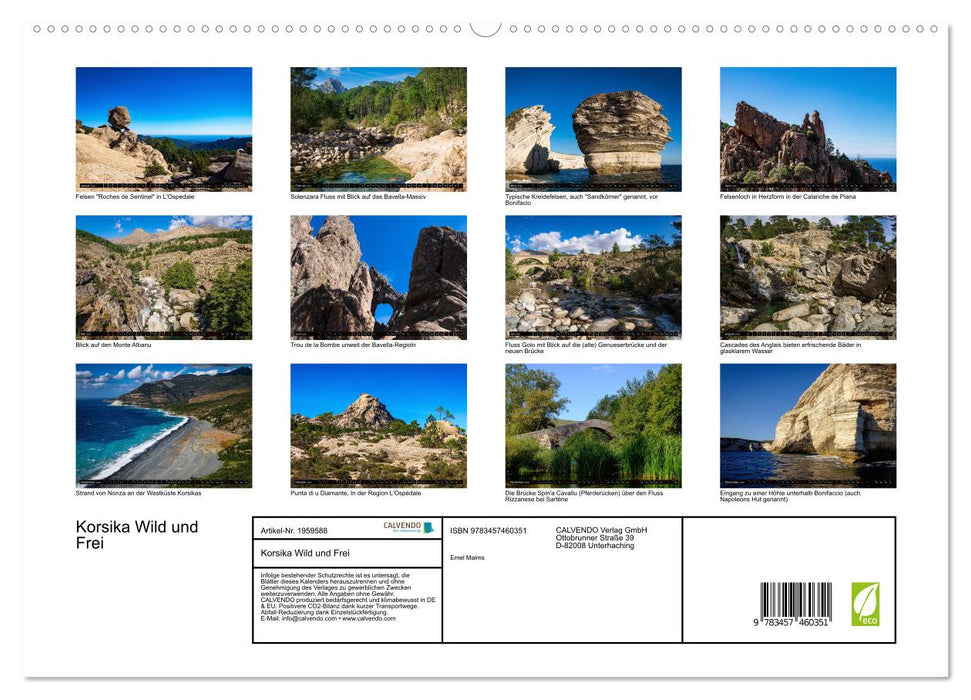 Korsika Wild und Frei (CALVENDO Premium Wandkalender 2026)