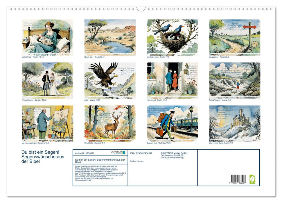 Du bist ein Segen! Segenswünsche aus der Bibel (CALVENDO Wandkalender 2026)