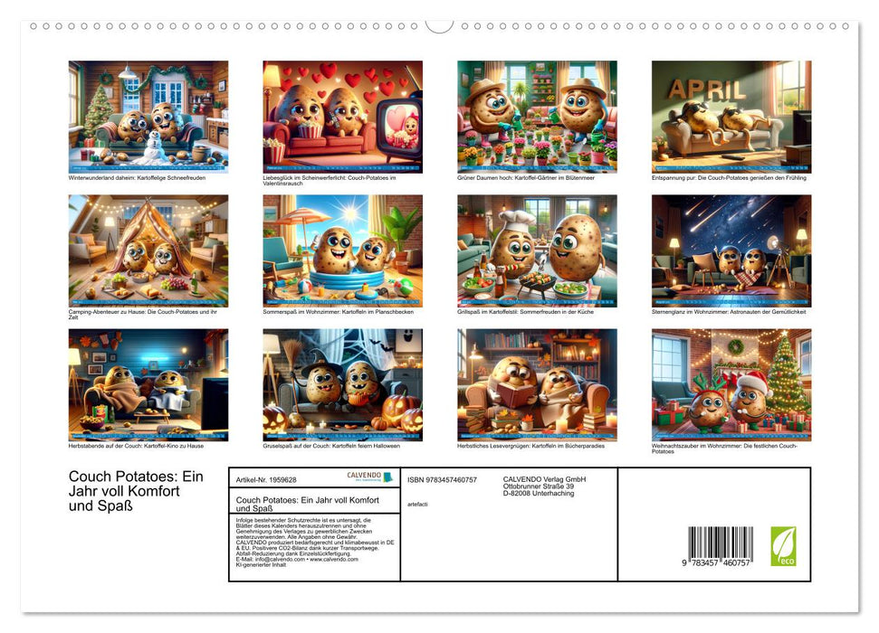 Couch Potatoes: Ein Jahr voll Komfort und Spaß (CALVENDO Premium Wandkalender 2026)