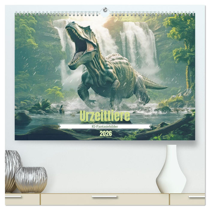 Urzeittiere - KI-Fantasiebilder (CALVENDO Premium Wandkalender 2026)