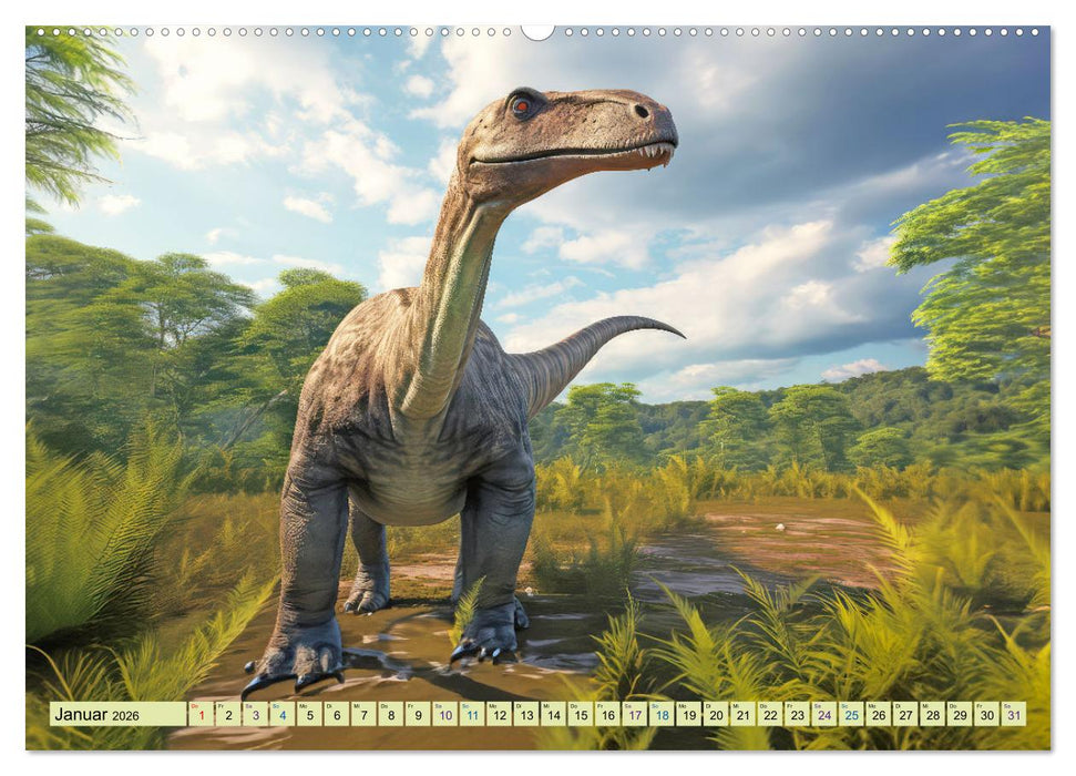 Urzeittiere - KI-Fantasiebilder (CALVENDO Premium Wandkalender 2026)