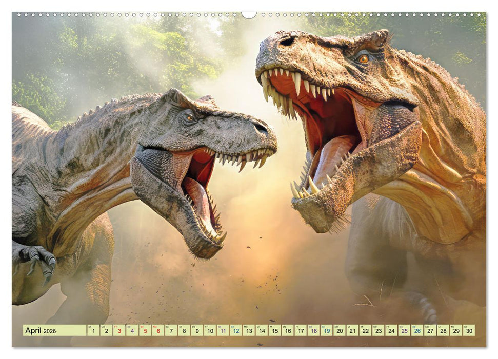 Urzeittiere - KI-Fantasiebilder (CALVENDO Premium Wandkalender 2026)