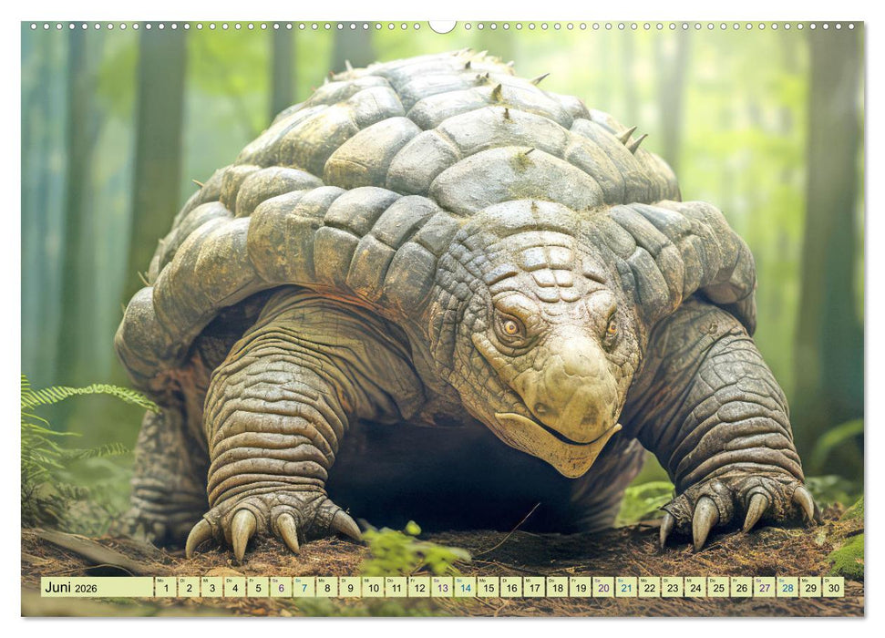 Urzeittiere - KI-Fantasiebilder (CALVENDO Premium Wandkalender 2026)