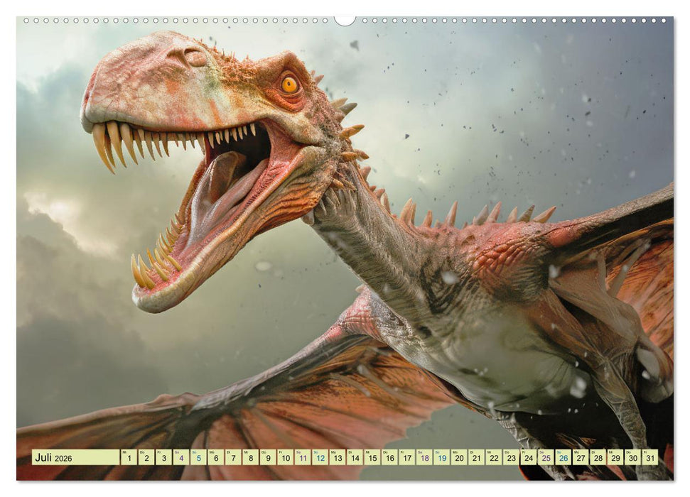 Urzeittiere - KI-Fantasiebilder (CALVENDO Premium Wandkalender 2026)