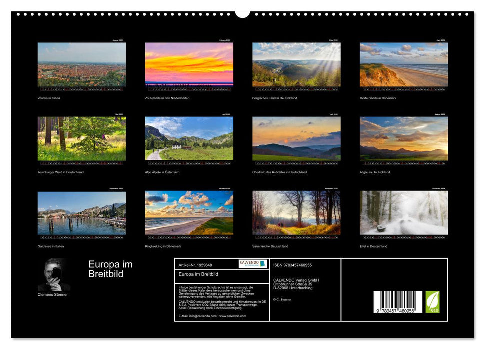 Europa im Breitbild (CALVENDO Premium Wandkalender 2026)