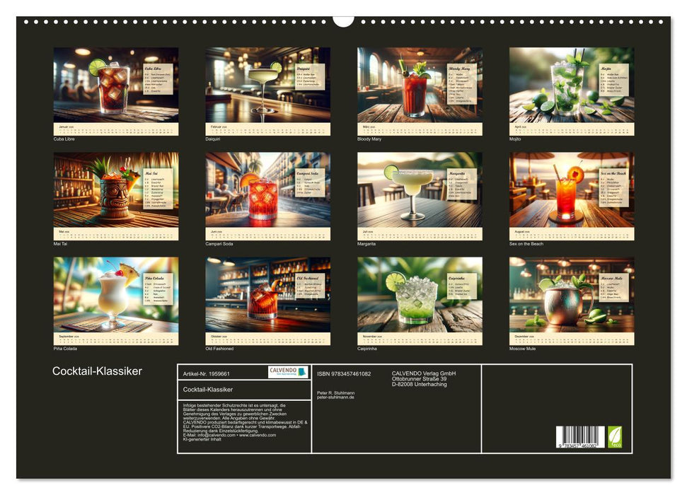 Cocktail-Klassiker (CALVENDO Wandkalender 2026)