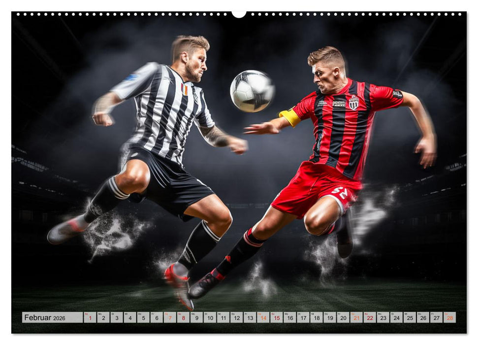 Fussball - Zweikampf (CALVENDO Premium Wandkalender 2026)