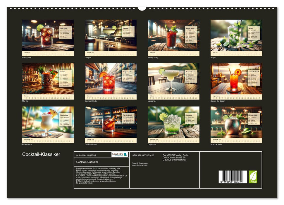 Cocktail-Klassiker (CALVENDO Premium Wandkalender 2026)
