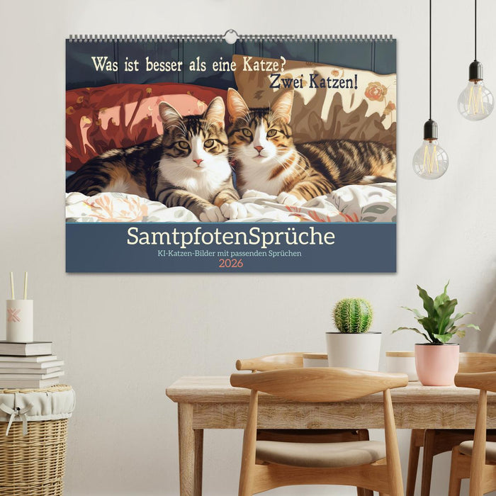 Samtpfotensprüche (CALVENDO Wandkalender 2026)
