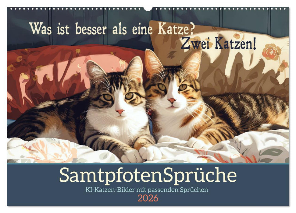 Samtpfotensprüche (CALVENDO Wandkalender 2026)