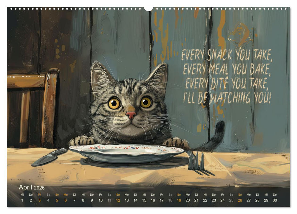 Samtpfotensprüche (CALVENDO Wandkalender 2026)