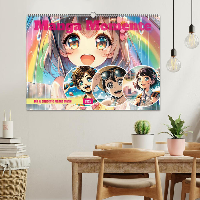 Manga Momente - Mit KI entfachte Manga Magie (CALVENDO Wandkalender 2026)