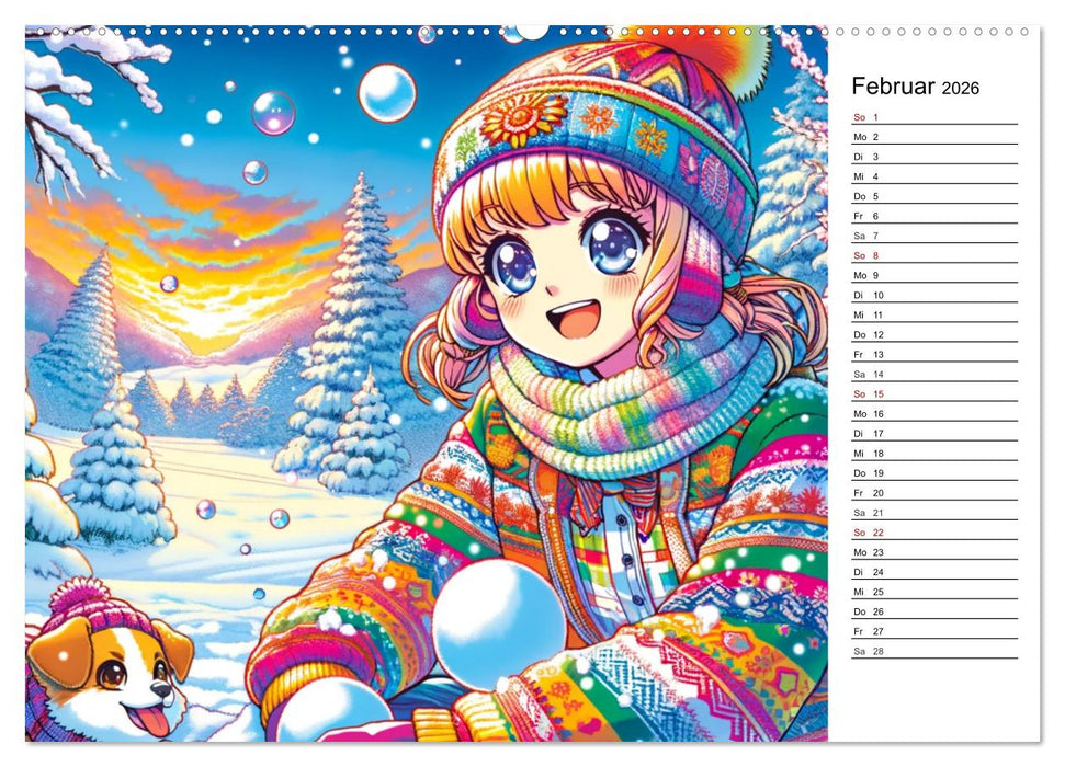 Manga Momente - Mit KI entfachte Manga Magie (CALVENDO Wandkalender 2026)