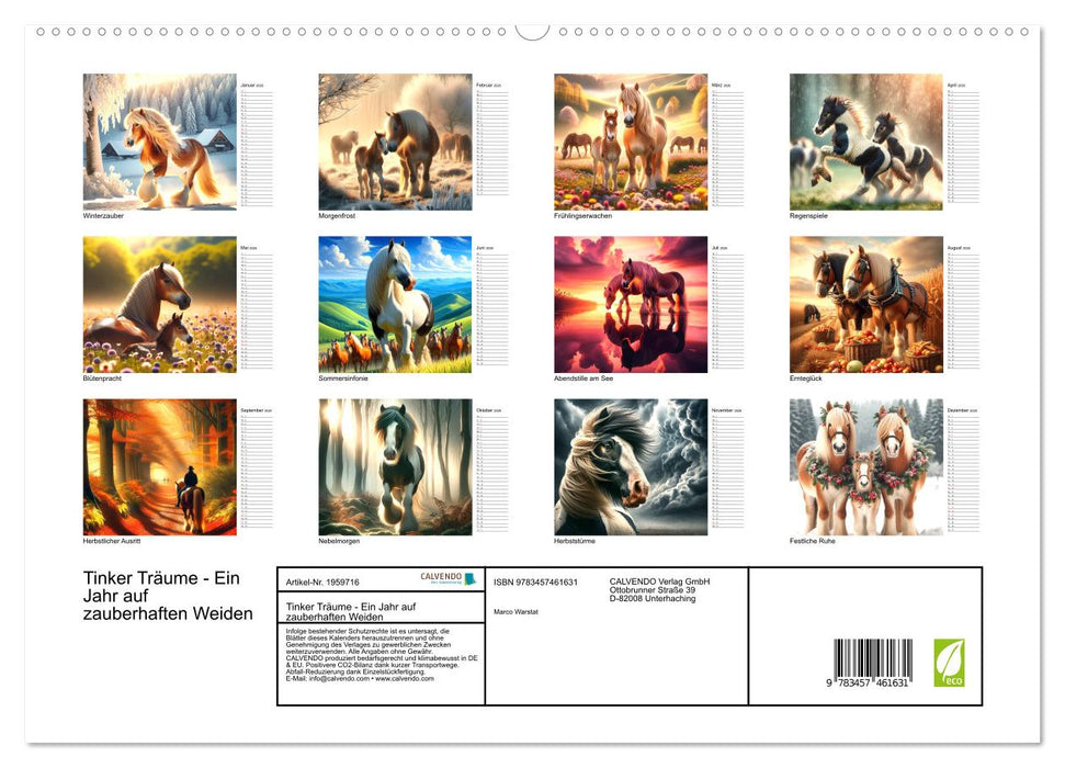 Tinker Träume - Ein Jahr auf zauberhaften Weiden (CALVENDO Premium Wandkalender 2026)