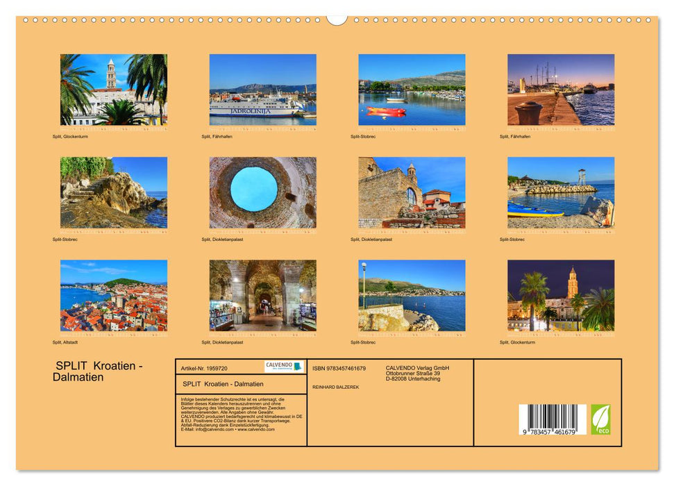 SPLIT Kroatien - Dalmatien (CALVENDO Premium Wandkalender 2026)