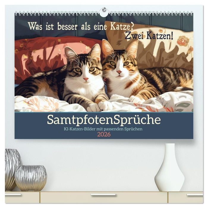 Samtpfotensprüche (CALVENDO Premium Wandkalender 2026)