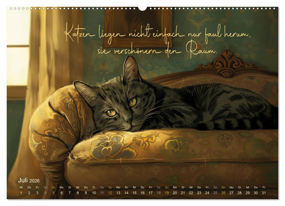 Samtpfotensprüche (CALVENDO Premium Wandkalender 2026)