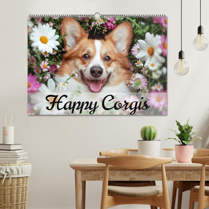 Happy Corgis (CALVENDO Wandkalender 2026)