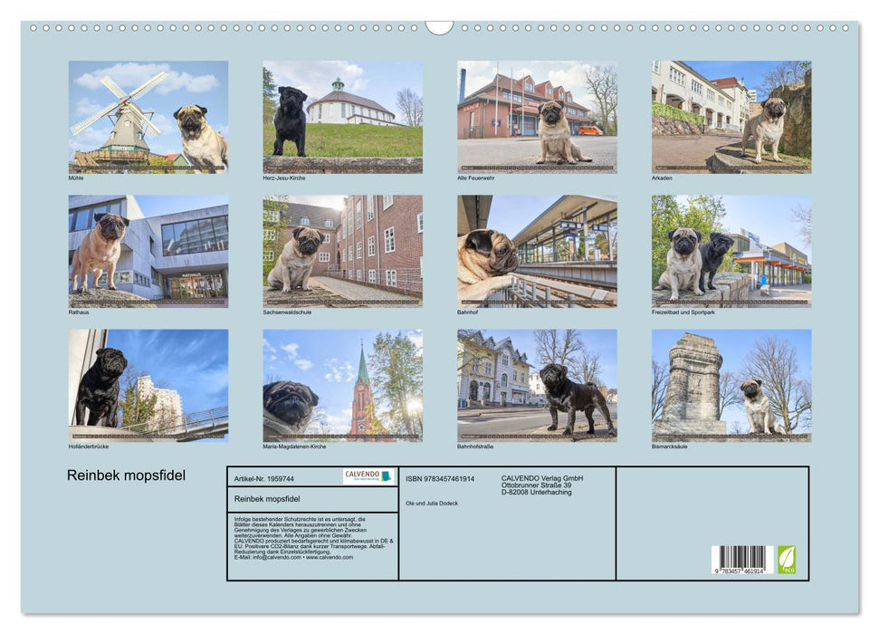 Reinbek mopsfidel (CALVENDO Wandkalender 2026)