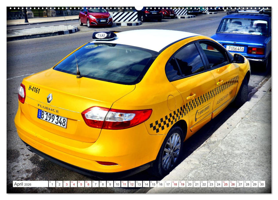 CUBA TAXIS - Havannas gelbe Flotte (CALVENDO Premium Wandkalender 2026)