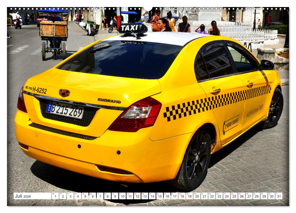 CUBA TAXIS - Havannas gelbe Flotte (CALVENDO Premium Wandkalender 2026)