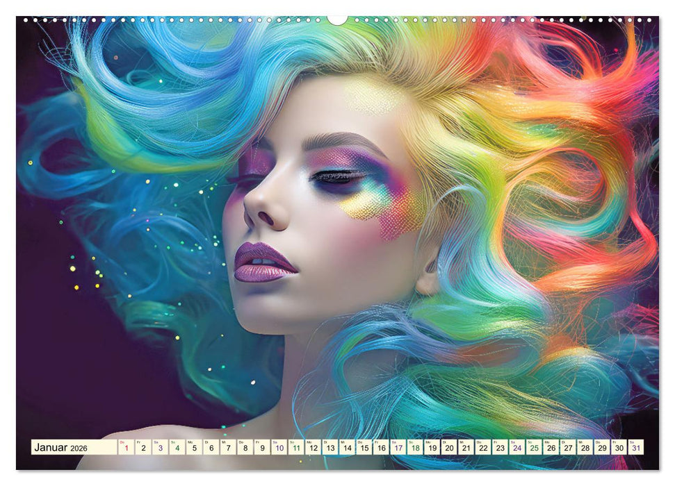 Haarpracht - KI-Bilder (CALVENDO Premium Wandkalender 2026)