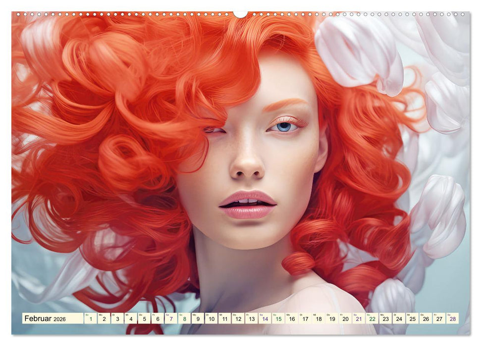 Haarpracht - KI-Bilder (CALVENDO Premium Wandkalender 2026)