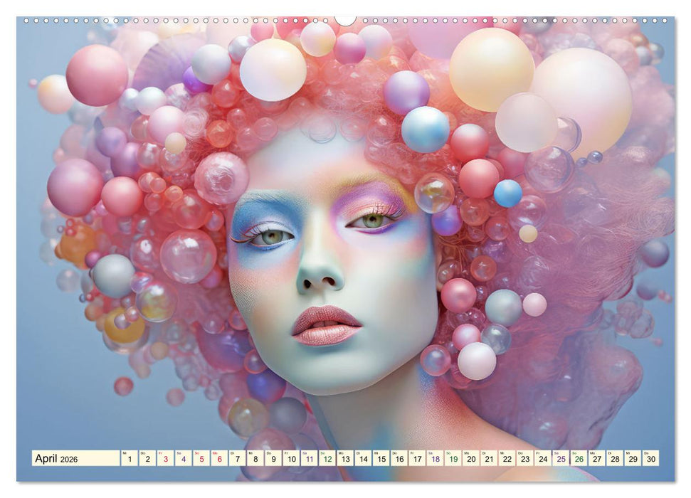 Haarpracht - KI-Bilder (CALVENDO Premium Wandkalender 2026)