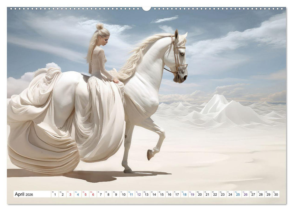 Surrealismus trifft Pferdefans (CALVENDO Premium Wandkalender 2026)