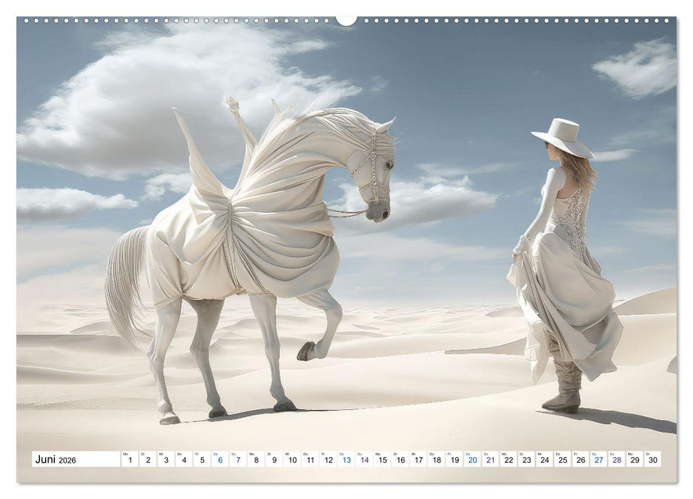 Surrealismus trifft Pferdefans (CALVENDO Premium Wandkalender 2026)