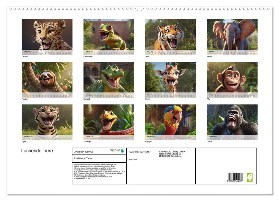 Lachende Tiere (CALVENDO Wandkalender 2026)