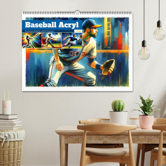 Baseball Acryl - Zwischen Realität und KI Visionen (CALVENDO Wandkalender 2026)