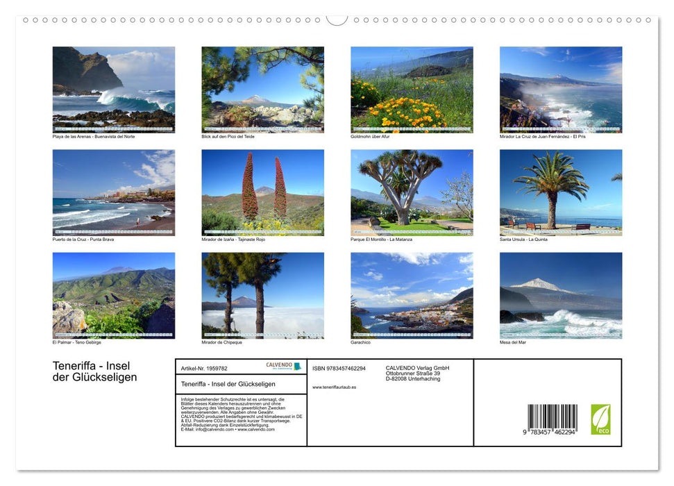 Teneriffa - Insel der Glückseligen (CALVENDO Premium Wandkalender 2026)