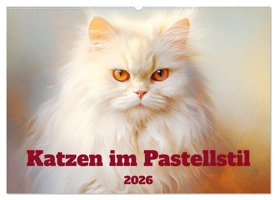 Katzen im Pastellstil (CALVENDO Wandkalender 2026)
