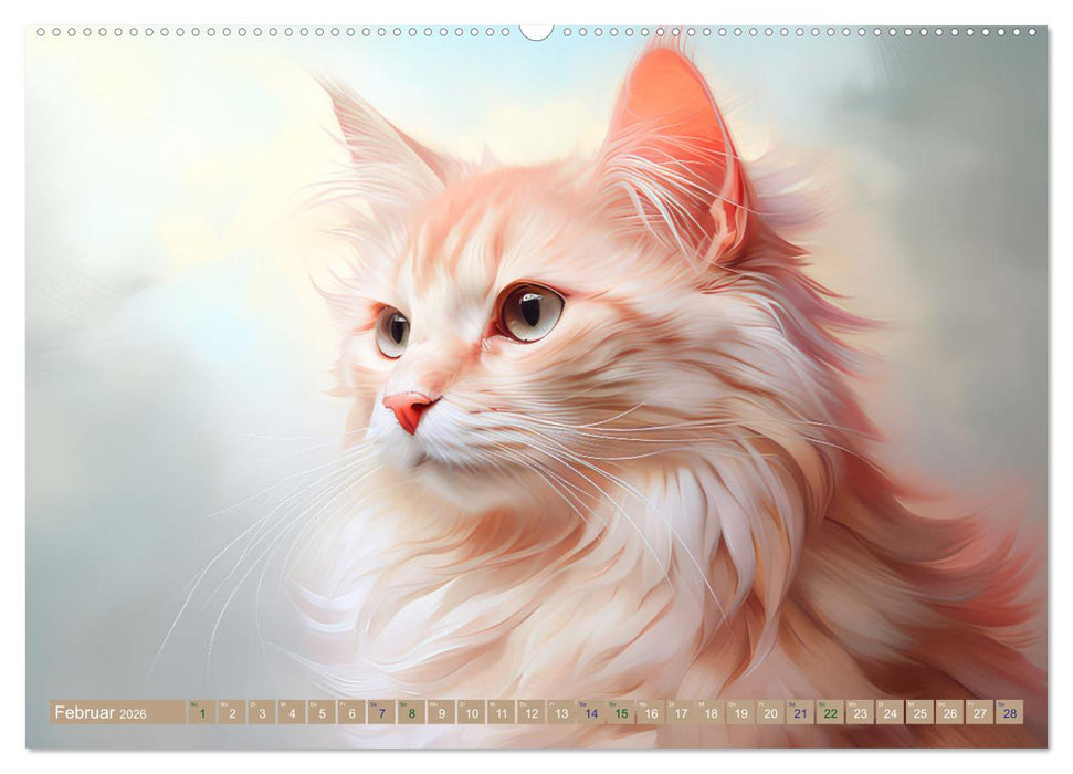 Katzen im Pastellstil (CALVENDO Wandkalender 2026)