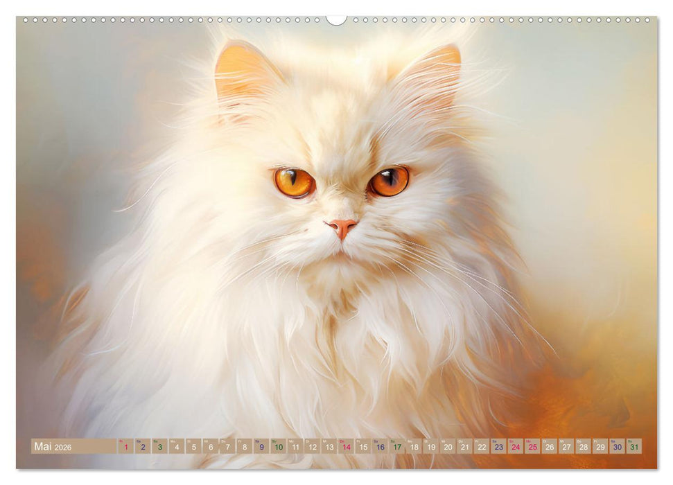 Katzen im Pastellstil (CALVENDO Wandkalender 2026)